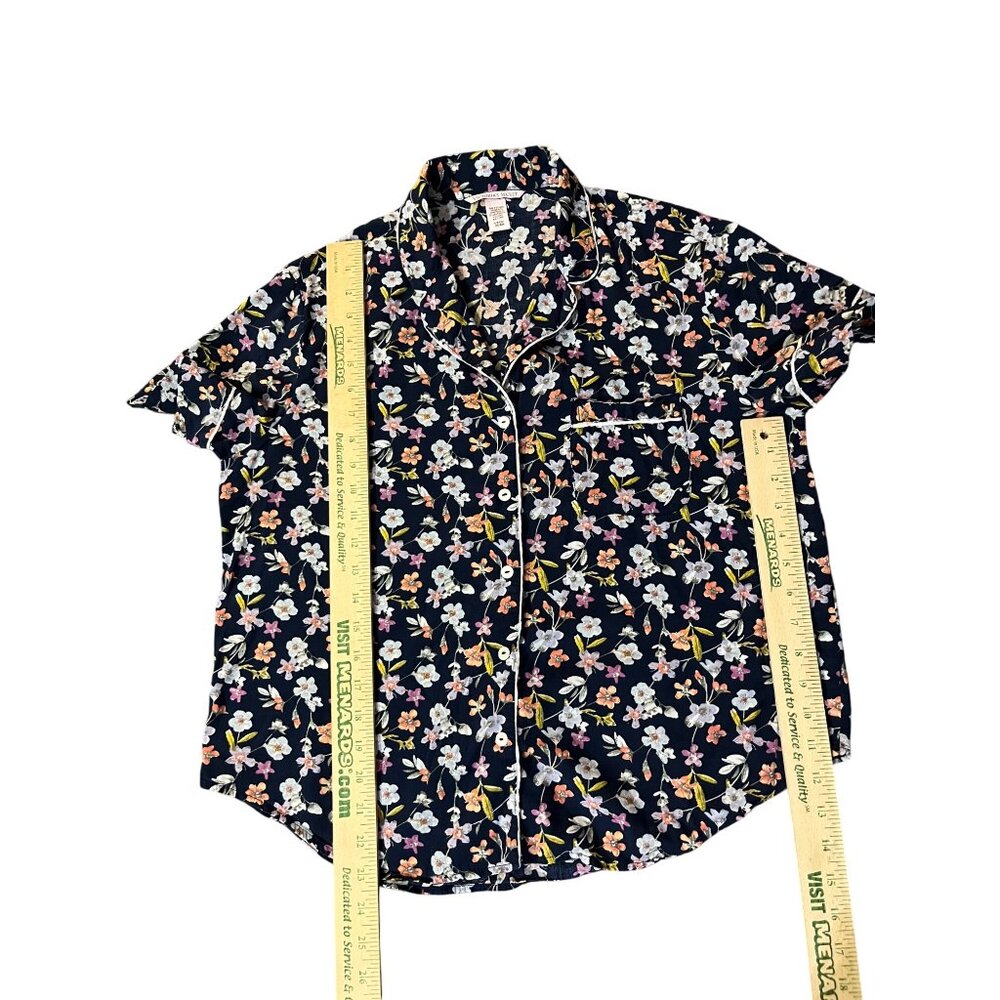 Victorias Secret Pajama Shorts Set Womens S Blue Floral Cotton Blend Used - Picture 9 of 16